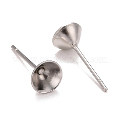 Non-Tarnish 304 Stainless Steel Post Stud Earring Settings&nbsp;STAS-L238-082E-P