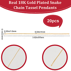 20Pcs Brass Snake Chain Tassel Pendants&nbsp;KK-BBC0013-68