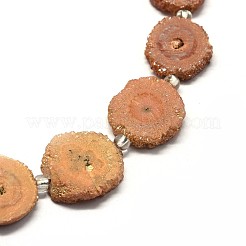 Natural Druzy Quartz Crystal Beads Strands&nbsp;G-F582-A06