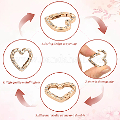 20Pcs Zinc Alloy Rhinestone Spring Gate Rings&nbsp;FIND-SP0004-36LG