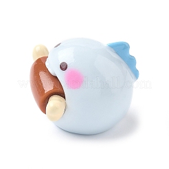 かわいい不透明樹脂カボション  サメを食べる  24x28.5x28.5mm&nbsp;CRES-D301-02A
