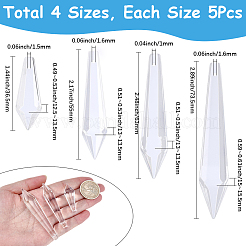 20Pcs 4 Styles Transparent Glass Pendants&nbsp;GLAA-SP0001-79