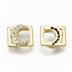 Brass Micro Pave Clear Cubic Zirconia Cabochons&nbsp;KK-S061-50G-NR