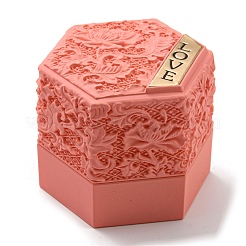 Embossed Hexagon Plastic Rings Storage Boxes&nbsp;LS-CON-P020-C02