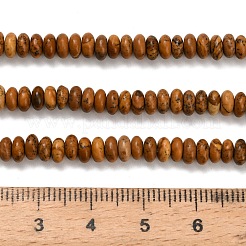 天然石ピクチャージャスパービーズ連売り  ロンデル  4x2mm  穴：0.9mm  約160~162個/連  14.96~15.16インチ（38~38.5cm）&nbsp;G-Z110-B10-2x4mm