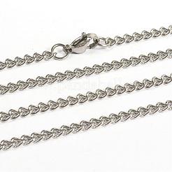 変色しにくい304ステンレススチールネックレス  カーブチェーンネックレス  カニカン付き  多面カット  ステンレス鋼色  29.5インチ（74.9cm）  3mm&nbsp;NJEW-D265-01P