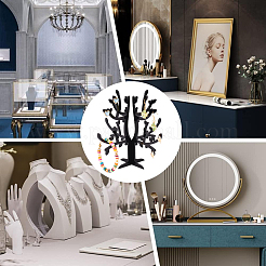 Opaque Acrylic Earring Display Tree Stands&nbsp;ODIS-WH0025-117