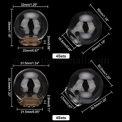 8 Sets 2 Style Glass Dome Cover&nbsp;DJEW-PH0001-28