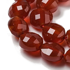 天然石カーネリアンビーズ連売り  ファセットコインビーズ  フラットラウンド  10x7~7.5mm  穴：1.2mm  約38個/連  14.92''（37.9センチメートル）&nbsp;G-K351-A05-03