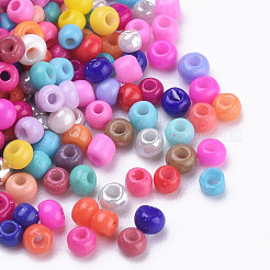 ベーキングペイント ガラスシードビーズ 3/0個  ラウンド  ミックスカラー  2~2.3x1.5mm  穴：0.8mm  約30000個/袋  約450 G /袋&nbsp;SEED-Q025-2mm-J