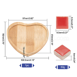 Square Porcelain Cabochons Sets&nbsp;PORC-WH0009-02
