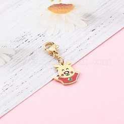 Christmas Themed 316 Surgical Stainless Steel Enamel Charms&nbsp;HJEW-JM00458-01