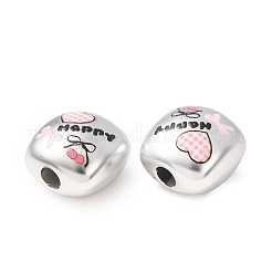 Plating Printed Acrylic European Beads&nbsp;AC-CBA655C-08