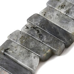 天然石ラブラドライトビーズ連売り  長方形  トップ掘削  22~60x6~14x6~9mm  穴：1.5~2mm  約17~22個/連  7.48''~8.07''（19~20.5センチメートル）&nbsp;G-S386-D18
