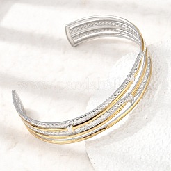 Two Tone 304 Stainless Steel Multi-strand Cuff Bangles for Women&nbsp;SA-CBA82C8-06GP
