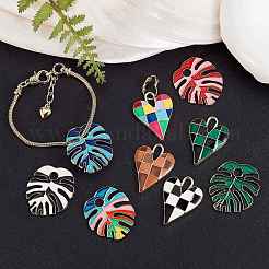 18Pcs 9 Style Rack Plating Alloy Enamel Pendants&nbsp;FIND-SZ0002-21