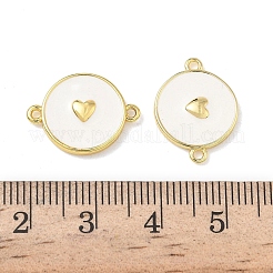 Brass White Enamel Links Connector Charms&nbsp;KK-L256-45A-G