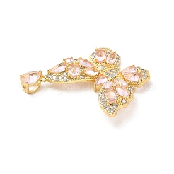 Brass Micro Pave Clear Cubic Zirconia Pendants&nbsp;KK-I695-054G