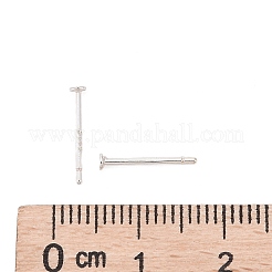 スターリングシルバーのフラットパッドスタッドピアスパーツ 925 個  スタンプ925個付きイヤリングポスト  銀  トレイ：2mm  11.5mm  ピン：0.8mm&nbsp;STER-K167-045A-S