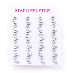 Tarnish Resistant 304 Stainless Steel Greek Alphabet Stud Earrings&nbsp;STAS-D007-07P-22