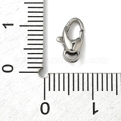 304ステンレススチール製ロブスタークロウ留め金  高光沢のオーバル  ステンレス鋼色  10x5.5x3.5mm  穴：1x2mm&nbsp;STAS-K252-13A