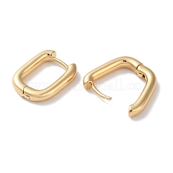 Rectangle Brass Hoop Earrings for Women&nbsp;EJEW-B056-12G