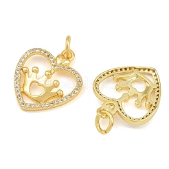 Brass Micro Pave Clear Cubic Zirconia Pendants&nbsp;CU-CBA3D67-05C-G