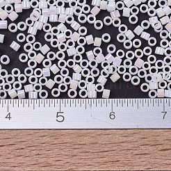 MIYUKIデリカビーズ小  シリンダー  日本製シードビーズ  15/0  （dbs0202)ホワイトパールab  1.1x1.3mm  穴：0.7mm  約35000PCS /ボトル  10 G /ボトル&nbsp;SEED-JP0008-DBS0202