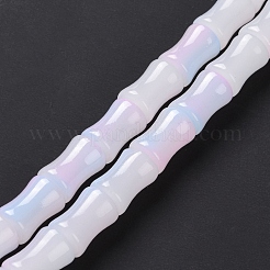 ガラスビーズ連売り  竹の棒の形  ライトスカイブルー  11.5~12x8~8.5mm  穴：1.1mm  約30個/連  14.17インチ（36cm）&nbsp;GLAA-G083-01C