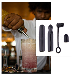 4種類のプラスチック製防塵キャップ  ワインディスペンサー用  ブラック  15~62x9~14x9~19.5mm  内径：6.5~10mm&nbsp;FIND-FH0009-30