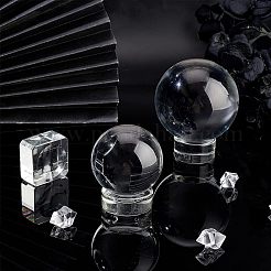 3Pcs 3 Style Glass Crystal Sphere Display Stand&nbsp;DJEW-FG0001-29