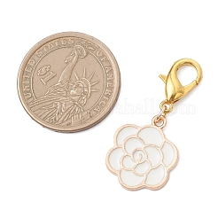 合金エナメルペンダントデコレーション  亜鉛合金カニカン付き  混合図形  ホワイト  33.5~40mm  5個/セット&nbsp;HJEW-JM04653