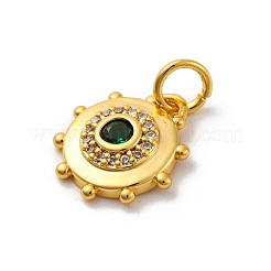 Brass Micro Pave Cubic Zirconia Charms&nbsp;KK-U033-22G-03