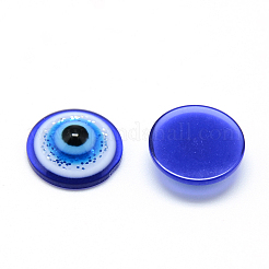 Glitter Powder Resin Evil Eye Cabochons&nbsp;CRES-S613-8mm-02