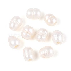天然な培養された淡水パールビーズ  ライス  乳白色  4~6x4~5mm  穴：1.4~1.5mm&nbsp;PEAR-R064-100
