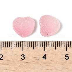 模造キャンディ食品スタイルの樹脂カボション  ハート  グラデーションカラー  ピンク  9.5x10x5mm&nbsp;RESI-R461-01D