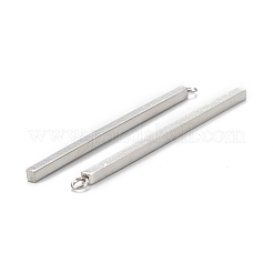 変色しにくい304ステンレススチールペンダント  直方体の  ステンレス鋼色  43x3x2mm  穴：1.6mm&nbsp;LS-STAS-Z034-17G-P