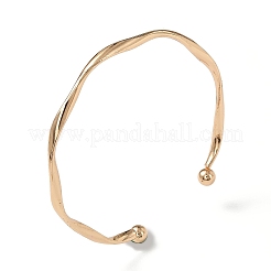 ウェーブ合金カフバングル  女性用オープンバングル  ゴールドカラー  内径：2-1/4インチ（5.6cm）&nbsp;BJEW-L701-04G