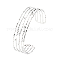 女性用304ステンレススチールマルチ連カフバングル  ステンレス鋼色  5/8インチ（1.6cm）  内径：2-1/4インチ（5.8cm）&nbsp;BJEW-B156-01