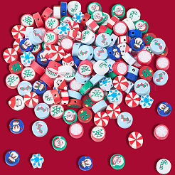 200Pcs 10 Styles Christmas Theme Handmade Polymer Clay Beads&nbsp;CLAY-SC0002-54