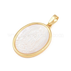 Brass with White Shell Pendants&nbsp;SH-CBA56CE-08G-01