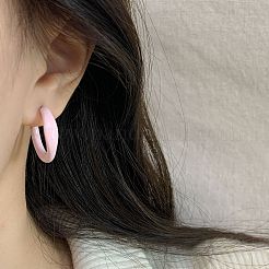 合金エポキシフープピアス  プラチナ  パールピンク  30mm&nbsp;FS-WG979F0-01