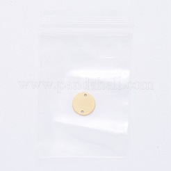 201 ステンレススチールリンクコネクター  手動研磨  フラットラウンド  ゴールドカラー  10x1mm  穴：1mm&nbsp;STAS-S105-T613-2-10