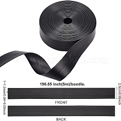 柔らかい合成皮革のリボン  フラット  服飾材料  ブラック  1インチ（25mm）  5 M /バンドル&nbsp;OCOR-WH0065-19B-01