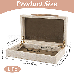 1Pc Wood Covered with PU Leather Jewelry Storage Boxes with Golden Tone Iron Findings&nbsp;CON-CN0001-24