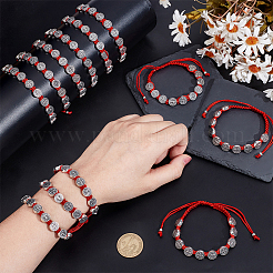 24Pcs Alloy Oval with St. Benedict & Cross Beads Bracelets&nbsp;BJEW-GO0001-23