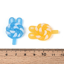 光沢のある透明な樹脂カボション  ウサギのロリポップ  暗闇で光る  ミックスカラー  33x20x7mm&nbsp;RESI-T026-08M