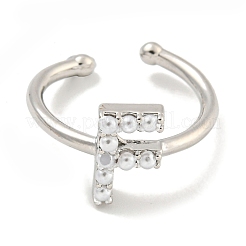 Rack Plating Brass Open Cuff Rings for Women&nbsp;RJEW-F162-01P-F