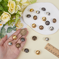 真鍮シャンクボタン80色4個  服装アクセサリー  1穴  半円  ミックスカラー  18x10mm  穴：2.5x2.5mm  20個/カラー&nbsp;BUTT-ME0001-15