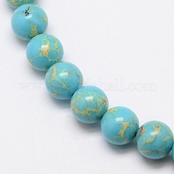 合成インペリアルジャスパービーズ  染め  ラウンド  空色  12mm  穴：1mm  約33個/連  15.7インチ&nbsp;G-I083-12mm-02-1